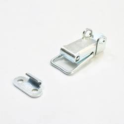 22 x 50 mm Straight Wire White Zinc-plated Pad Lockable Loop Latch with Keeper - SMALL - Ajile 2