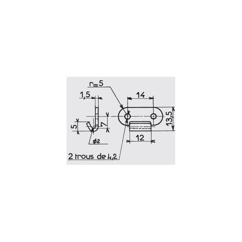 22 x 50 mm Straight Wire White Zinc-plated Pad Lockable Loop Latch with Keeper - SMALL - hook-framing - ajile