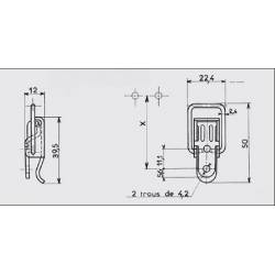 Locking Kit  2 Straight Wire Zinc-plated Loop Latch 22 x 50 mm with Keeper - SMALL - Ajile 4