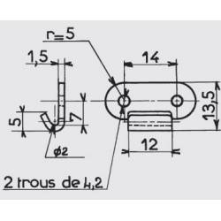 Kit de Fermeture - Verrouillage par 2 Grenouillères Rigides en Acier Zingué PETIT Modèle 22 x 50 mm avec Crochet - Ajile 7