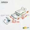 32.5 x 82 mm Straight Wire White Zinc-plated Pad Lockable Loop Latch with Keeper - MEDIUM - hook-framing - ajile