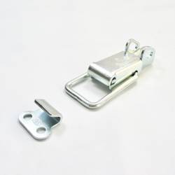 32.5 x 82 mm Straight Wire White Zinc-plated Pad Lockable Loop Latch with Keeper - MEDIUM - Ajile 2