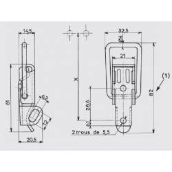 32.5 x 82 mm Straight Wire White Zinc-plated Pad Lockable Loop Latch with Keeper - MEDIUM - Ajile 3