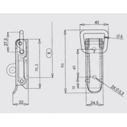 Locking Kit  2 Straight Wire Zinc-plated Loop Latch 40 x 90 mm with Keeper - LARGE - Ajile 4