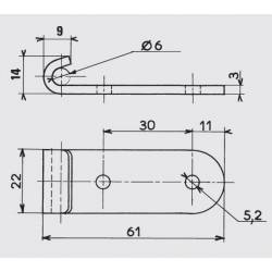 Locking Kit  2 Straight Wire Zinc-plated Loop Latch 40 x 90 mm with Keeper - LARGE - Ajile 7