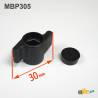 Manopola a Farfalla di Plastica NERA Larga 30 mm per Vite o Dado Esagonale M5 Chiave di 8 mm - viti di plastica - ajile