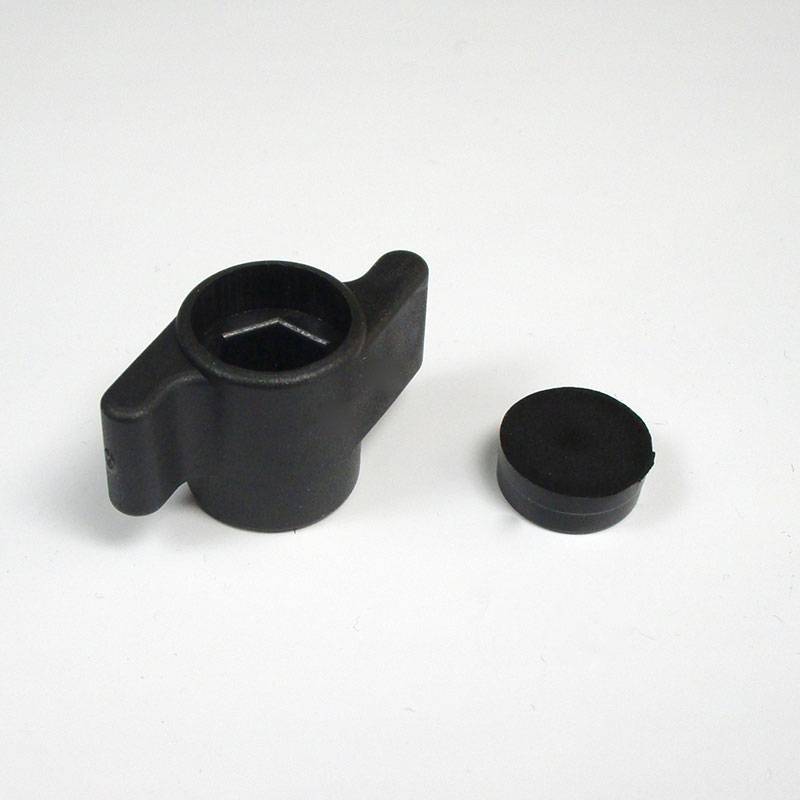 Manopola a Farfalla di Plastica NERA Larga 30 mm per Vite o Dado Esagonale M5 Chiave di 8 mm - viti di plastica - ajile