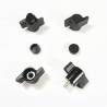Manopola a Farfalla di Plastica NERA Larga 30 mm per Vite o Dado Esagonale M5 Chiave di 8 mm - viti di plastica - ajile