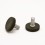 M8 L 16 mm Knurled adjustable foot - Zinc plated steel with plastic base