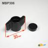 Manopola a Farfalla di Plastica NERA Larga 30 mm per Vite o Dado Esagonale M6 Chiave di 10 mm - viti di plastica - ajile