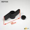 Manopola a Farfalla di Plastica NERA Larga 50 mm per Vite o Dado Esagonale M6 Chiave di 10 mm - viti di plastica - ajile
