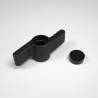 Manopola a Farfalla di Plastica NERA Larga 50 mm per Vite o Dado Esagonale M6 Chiave di 10 mm - viti di plastica - ajile