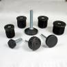 Plastic Star Head Knob 32 mm Diameter BLACK with M6 x 40 mm Zinc-plated Steel Threaded Bolt - fastener - ajile
