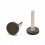 Piedino regolabile con vite M8 x 46 mm a base zigrinata (diam. 30 mm) - Acciaio zincato con piede di plastica.