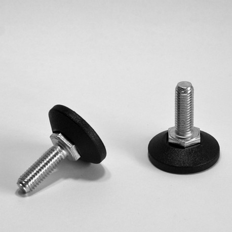 M10 x 30mm Nivellierfuss 38mm Diam - Gewinde: Stahl verzinkt, Fuss: Kunststoff