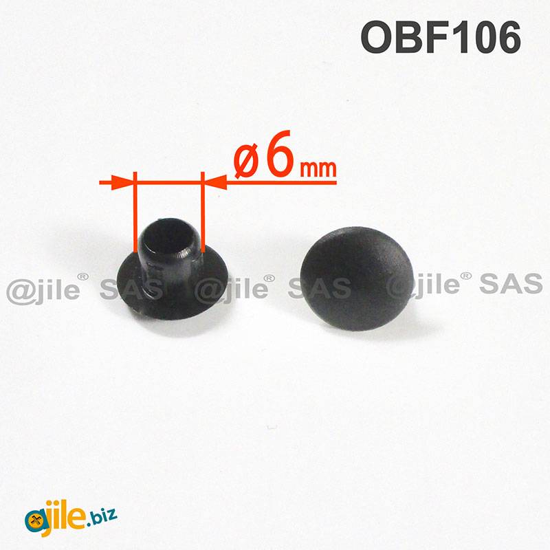 Round Plastic Hole Plug BLACK for 6 mm Diameter Hole - Bouchon obturateur -  Ajile