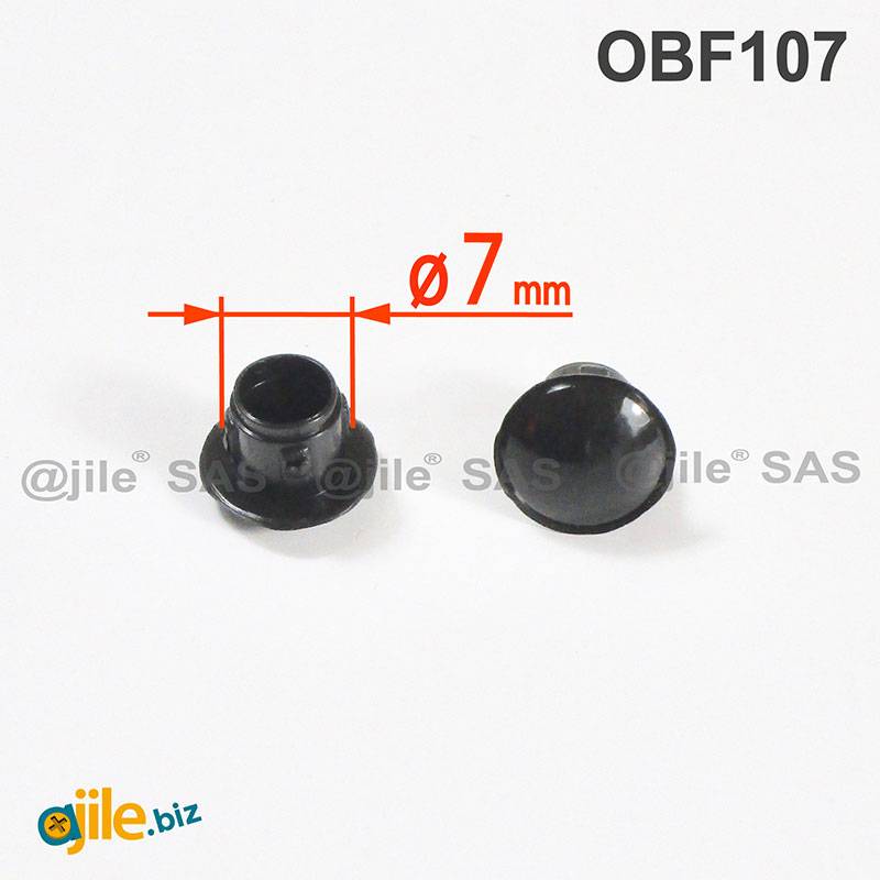 Round Plastic Hole Plug BLACK for 7 mm Diameter Hole - Ajile