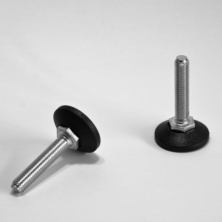 M10 L 50 mm Adjustable foot 38 mm base - Zinc plated steel with plastic base