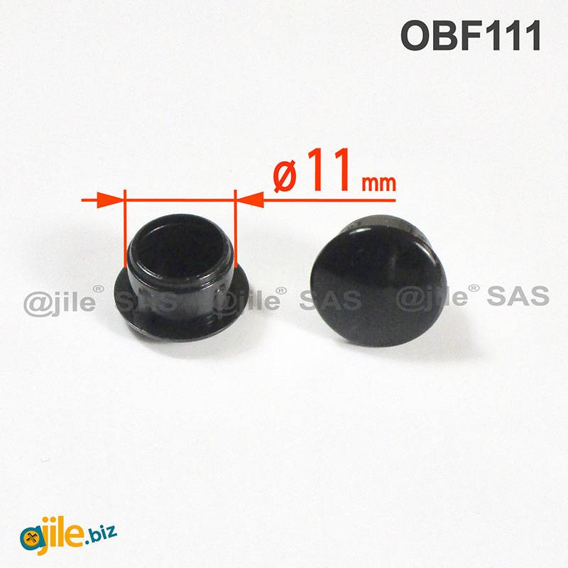 Round Plastic Hole Plug BLACK for 11 mm Diameter Hole - Ajile