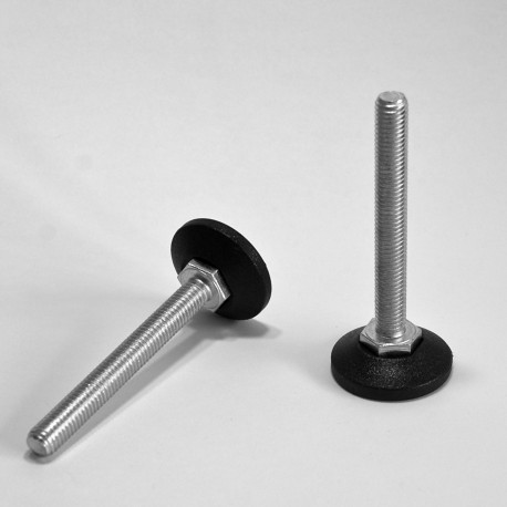 M10 x 80 mm Nivellierfuss 38mm Diam - Gewinde: Stahl verzinkt, Fuss: Kunststoff