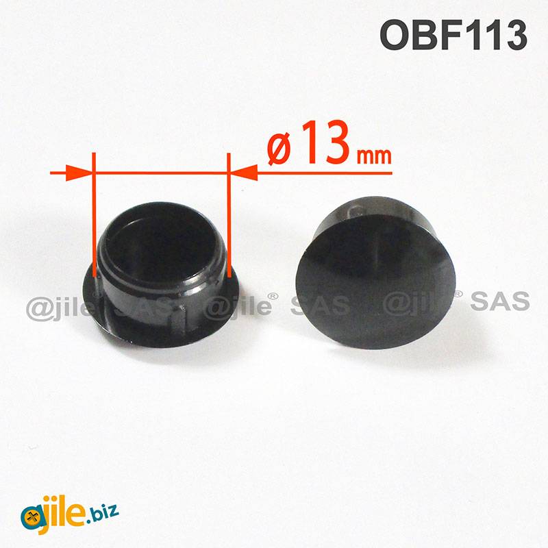 Round Plastic Hole Plug BLACK for 13 mm Diameter Hole - Ajile