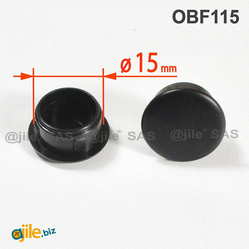 Round Plastic Hole Plug BLACK for 15 mm Diameter Hole - Ajile