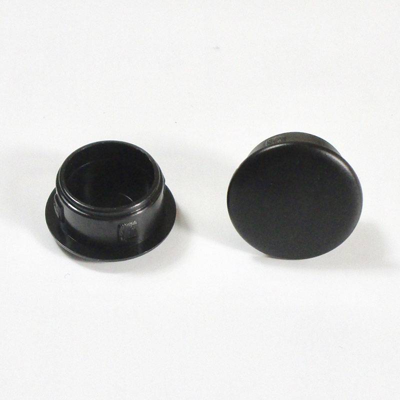 Round Plastic Hole Plug BLACK for 15 mm Diameter Hole - hole plug black - plugs & caps - screw-nut cap - ajile