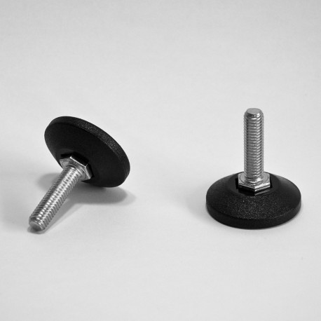 M8 x 30 mm Nivellierfuss 38mm Diam - Gewinde: Stahl verzinkt, Fuss: Kunststoff