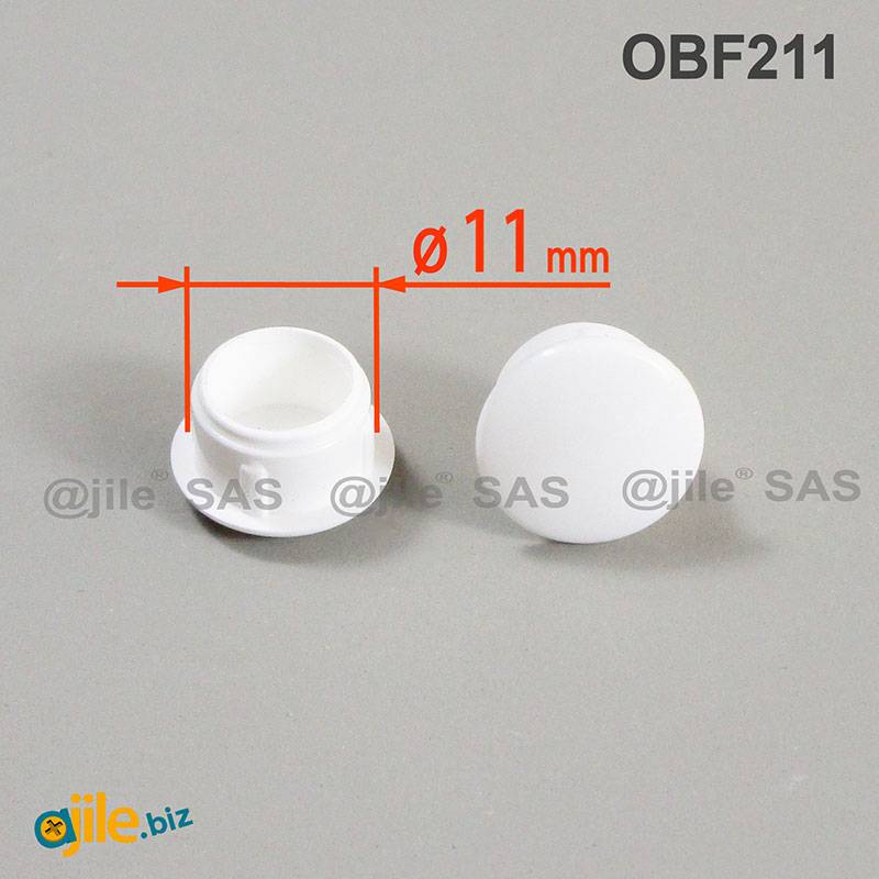 Round Plastic Hole Plug WHITE for 11 mm Diameter Hole - Ajile