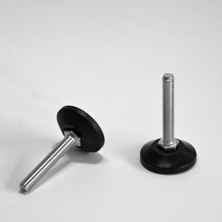 M8 L 50 mm Adjustable foot 38 mm base - Zinc plated steel with plastic base