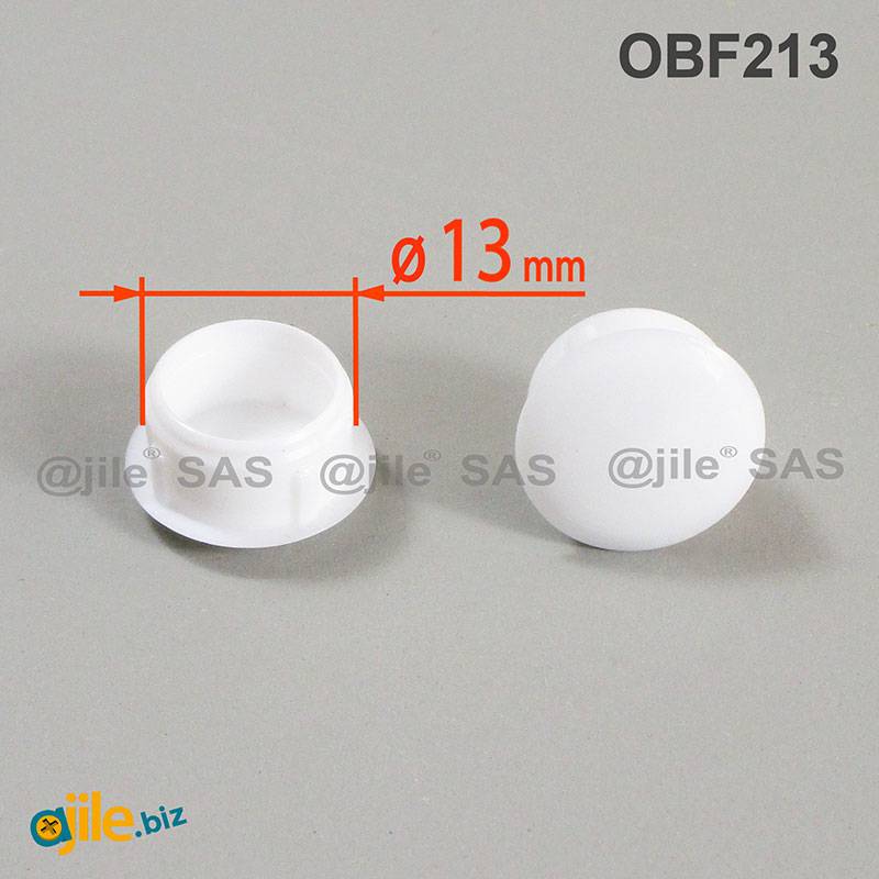 Round Plastic Hole Plug WHITE for 13 mm Diameter Hole - Bouchon obturateur  - Ajile