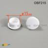 Round Plastic Hole Plug WHITE for 15 mm Diameter Hole - hole plug white - plugs & caps - screw-nut cap - ajile