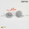 Bouchon Capuchon Obturateur Plastique Rond GRIS pour Trou Alésage Diamètre 3 mm - cache-obturateur - cache vis-finition - ajile