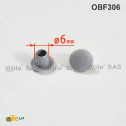 Tappo Copriforo di Plastica Tondo GRIGIO per Buchi di Diametro 6 mm - Ajile 1