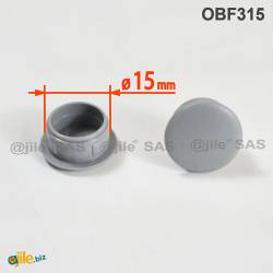 Tappo Copriforo di Plastica Tondo GRIGIO per Buchi di Diametro 15 mm - Ajile 1
