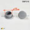 Bouchon Capuchon Obturateur Plastique Rond GRIS pour Trou Alésage Diamètre 15 mm - cache-obturateur - cache vis-finition - ajile