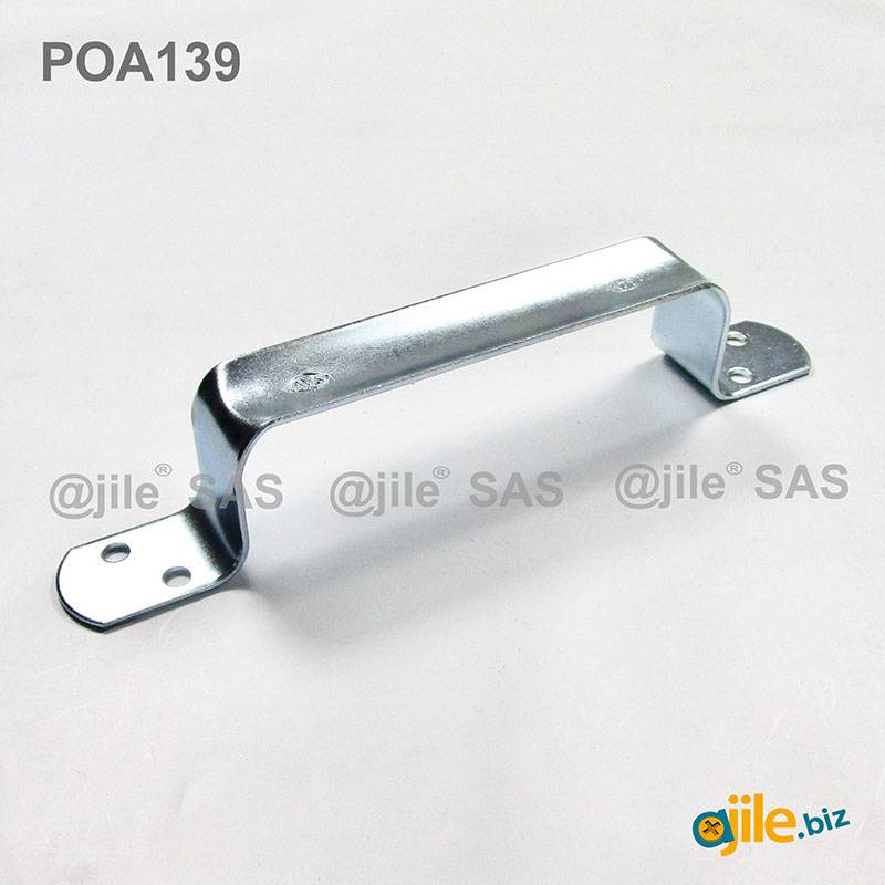 152 x 19 mm White Zinc Plated Steel Pull Handle - Screw or Rivet Fixing - Ajile