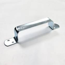 152 x 19 mm White Zinc Plated Steel Pull Handle - Screw or Rivet Fixing - Ajile 3