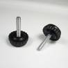 Adjustable 30 mm Diameter Plastic Knurled Knob Head Foot BLACK - M6 x 30 mm White Zinc Plated Steel Threaded Bolt - ajile