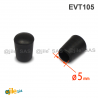 Embout Enveloppant Caoutchouc Thermoplastique Flexible NOIR pour Tube de Diamètre 5 mm