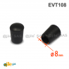 copy of Embout Enveloppant Caoutchouc Thermoplastique Flexible NOIR pour Tube de Diamètre 8 mm