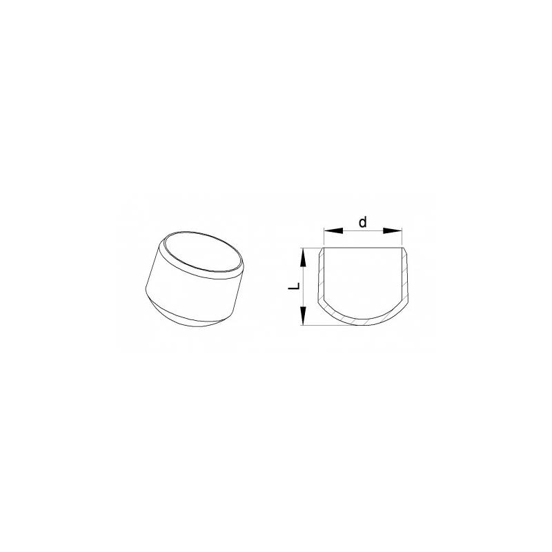 Embout Enveloppant Caoutchouc Thermoplastique Flexible BLANC pour Tube de Diamètre 3 mm