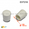 Embout Enveloppant Caoutchouc Thermoplastique Flexible BLANC pour Tube de Diamètre 18 mm