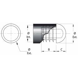 Anti-Skid Round Semispherical Ribbed Insert BLACK diameter 18 mm - Ajile 4