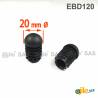 Anti-Skid Round Semispherical Ribbed Insert BLACK diameter 20 mm