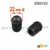 Anti-Skid Round Semispherical Ribbed Insert BLACK diameter 22 mm