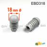Embout Rond Bombé Antidérapant GRIS diamètre 18 mm