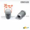 Anti-Skid Round Semispherical Ribbed Insert GREY diameter 20 mm