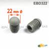 Anti-Skid Round Semispherical Ribbed Insert GREY diameter 22 mm