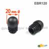 Round Reinforced Semispherical Insert BLACK 20 mm diameter